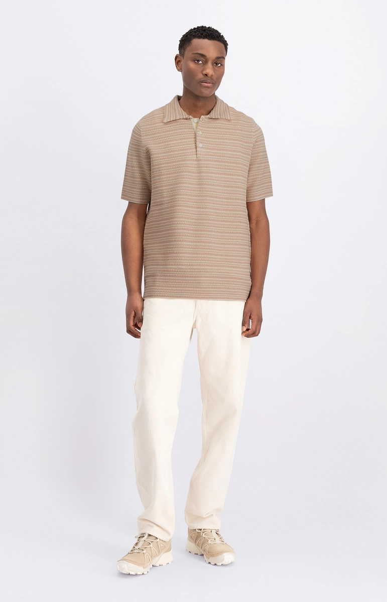 Law of the Sea | Vague jacquard knitted polo