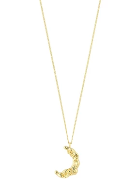 Moon recycled necklace gold. gold-plated