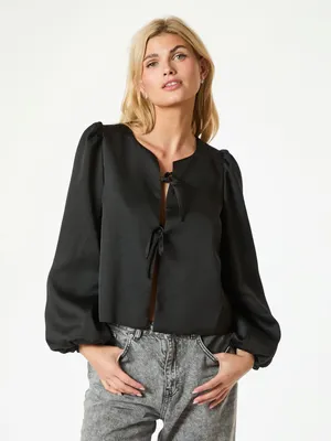 Neo Noir | Daliska dull satin blouse