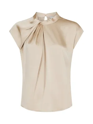 Neo Noir | Fleur drapy satin blouse