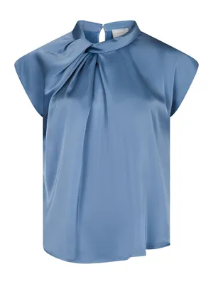 Neo Noir | Fleur drapy satin blouse