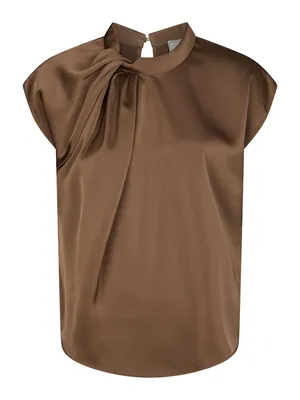 Neo Noir | Fleur drapy satin blouse