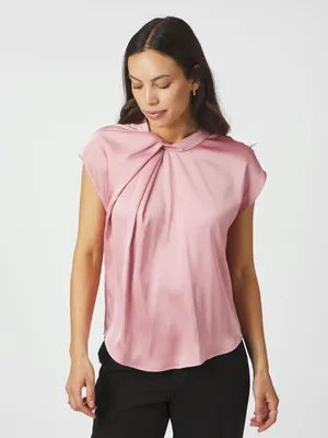 Neo Noir | Fleur drapy satin blouse