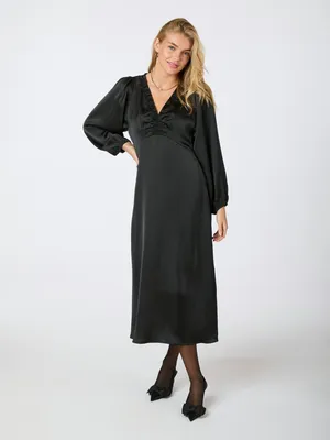 Neo Noir | Isobel heavy sateen dress