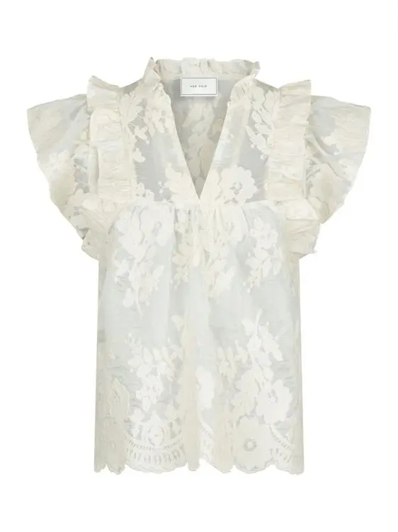 Neo Noir | Jayla big embroidery top off white
