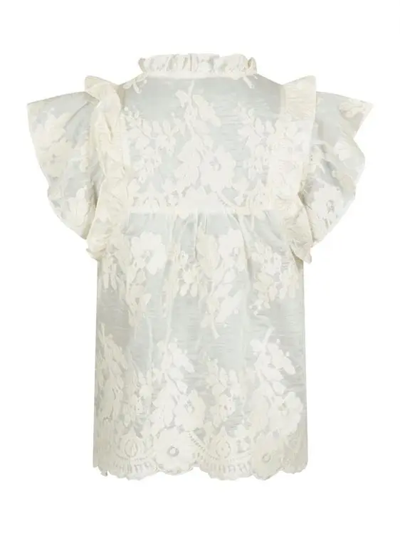 Neo Noir | Jayla big embroidery top off white
