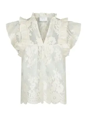 Neo Noir | Jayla big embroidery top off white