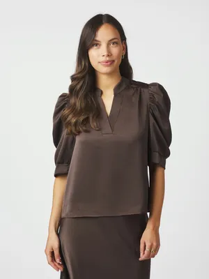 Neo Noir | Roella heavy sateen blouse
