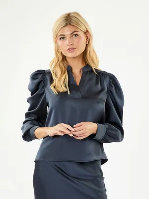 Neo Noir | Rosslyn heavy sateen blouse