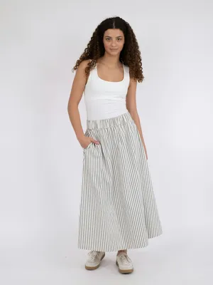 Neo Noir | Yara long stripe skirt