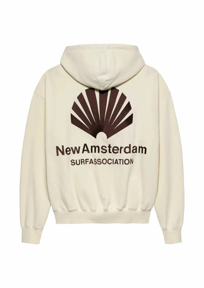 New Amsterdam | Logo hoodie bone/pottingsoil