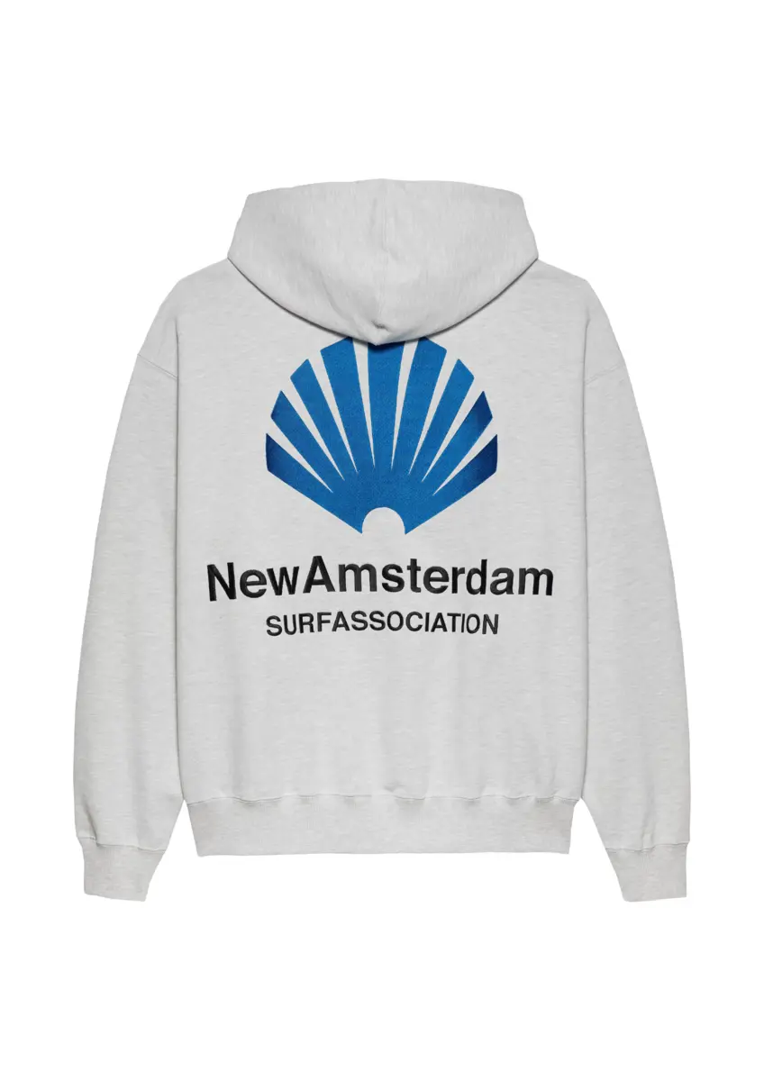 New Amsterdam | Logo hoodie sweater grey melange