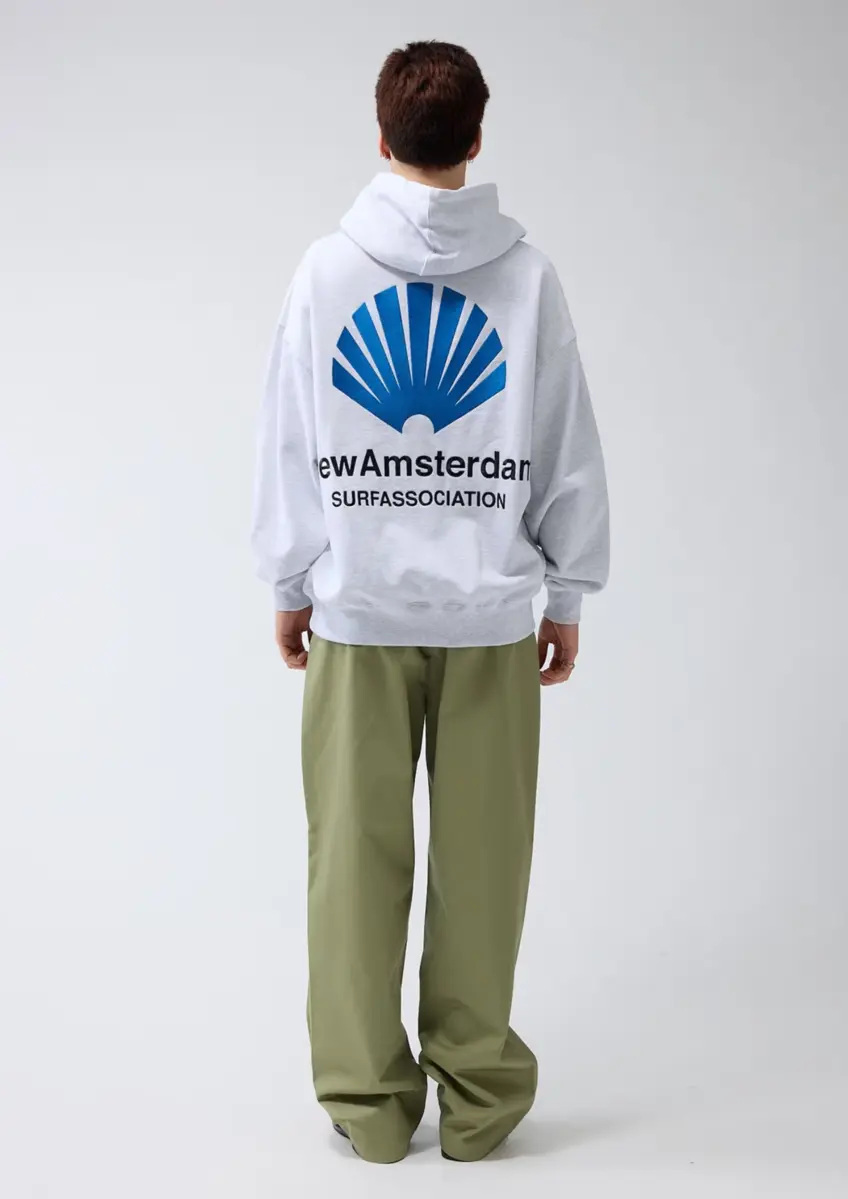 New Amsterdam | Logo hoodie sweater grey melange