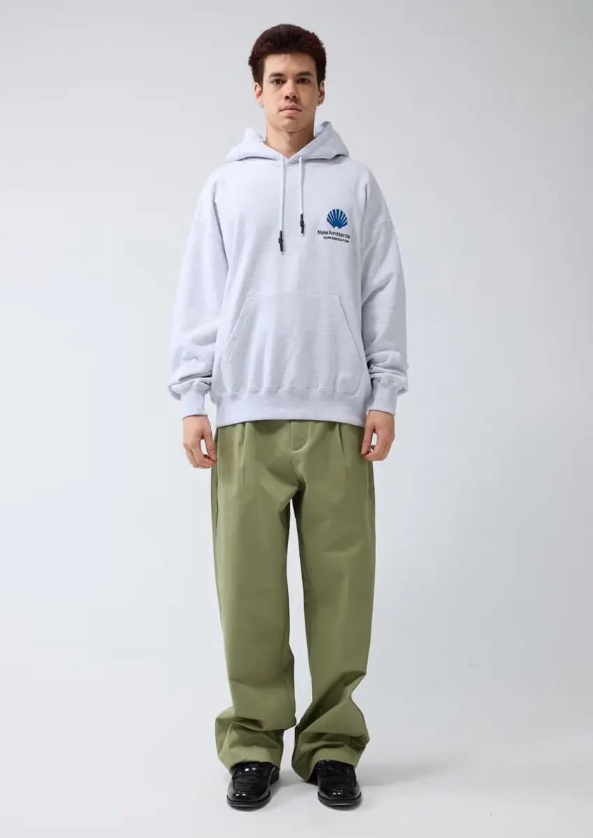 New Amsterdam | Logo hoodie sweater grey melange