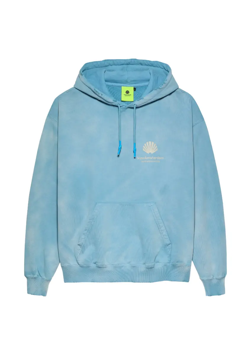 New Amsterdam | Logo hoodie washed blue