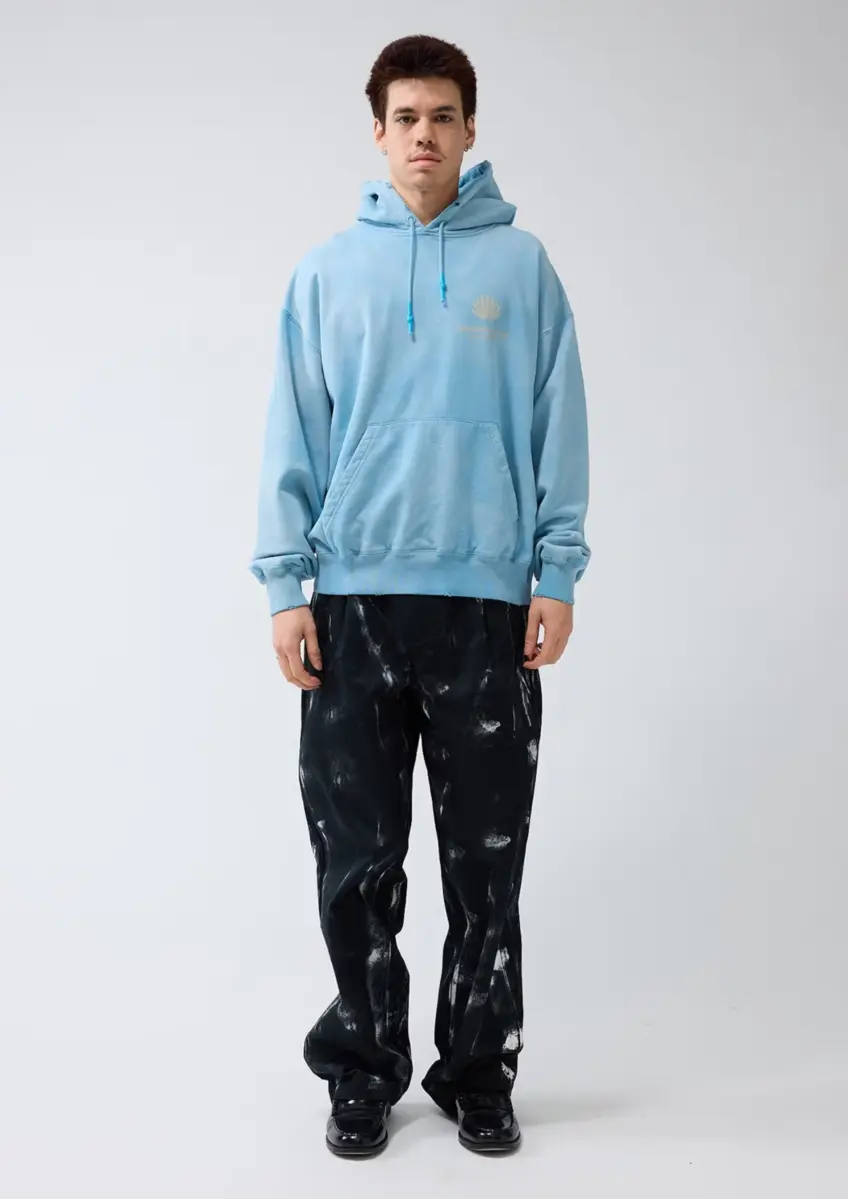 New Amsterdam | Logo hoodie washed blue