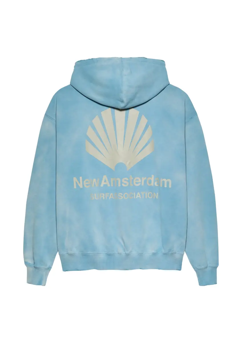New Amsterdam | Logo hoodie washed blue