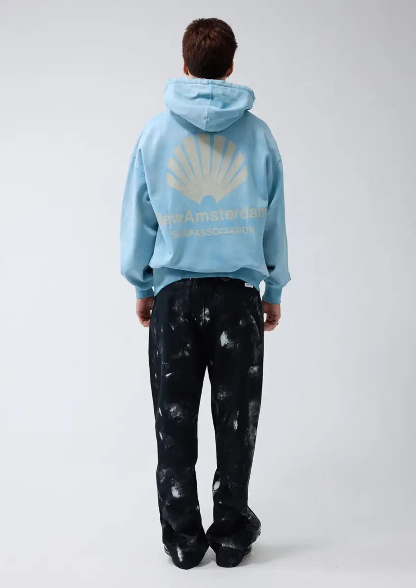 New Amsterdam | Logo hoodie washed blue