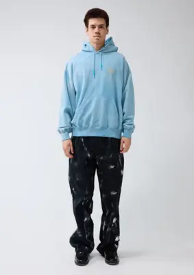 New Amsterdam | Logo hoodie washed blue