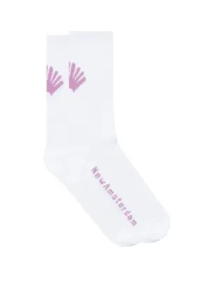 New Amsterdam | Logo socks white green purple