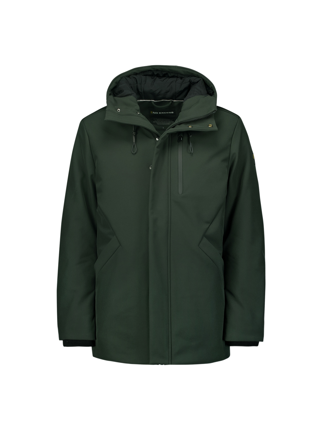 No Excess | Jacket medium long fit hooded softshell stretch