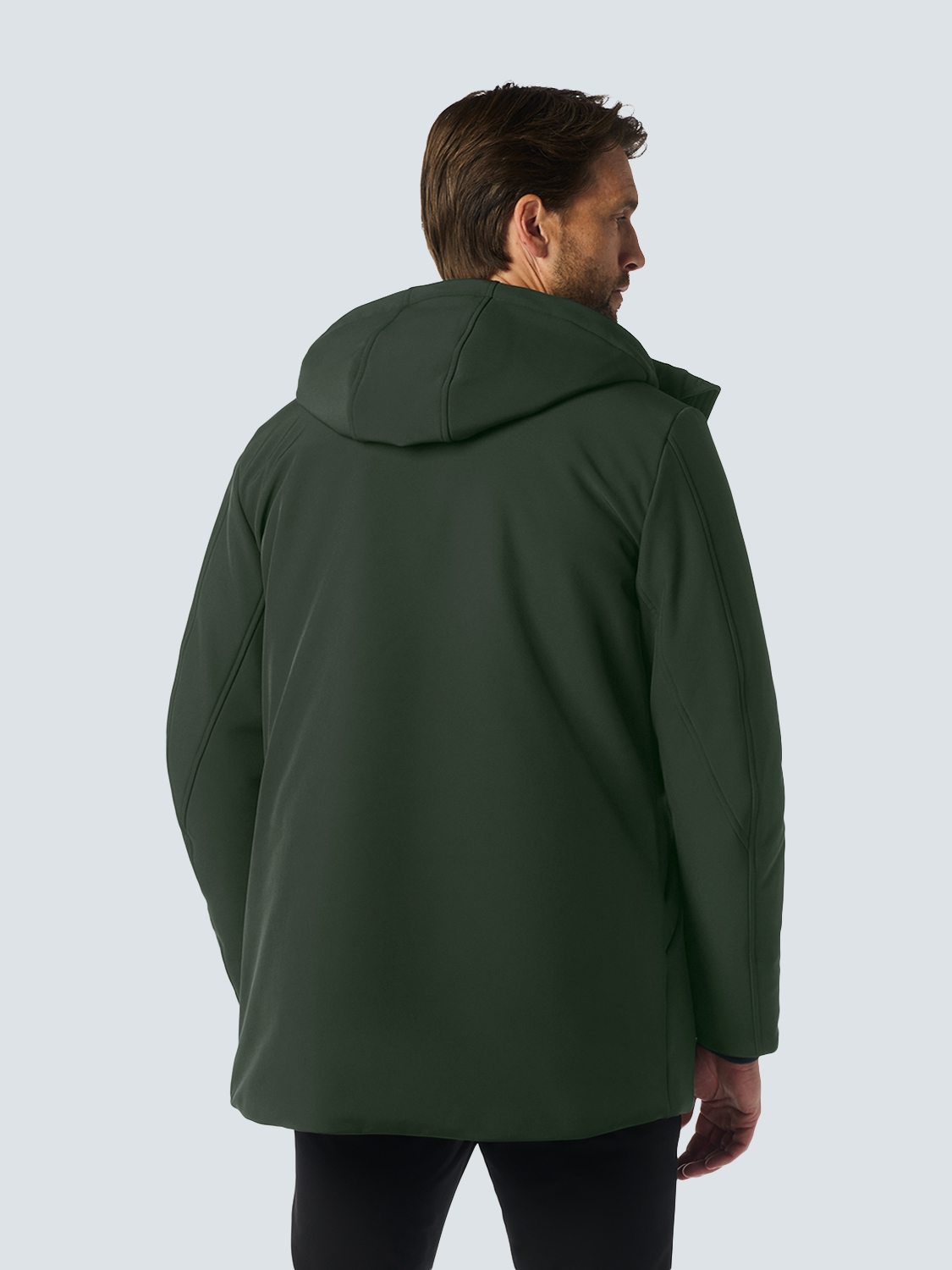 No Excess | Jacket medium long fit hooded softshell stretch