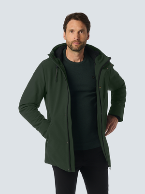 No Excess | Jacket medium long fit hooded softshell stretch