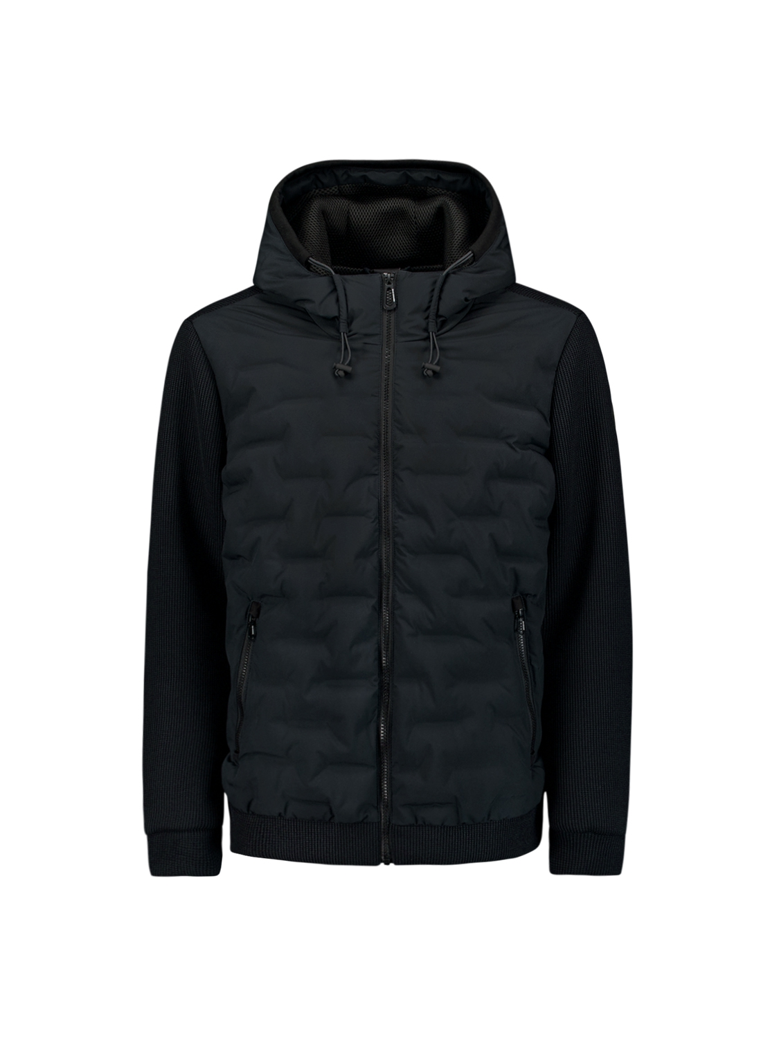 No Excess | Jacket short fit sealed hooded knitted mix