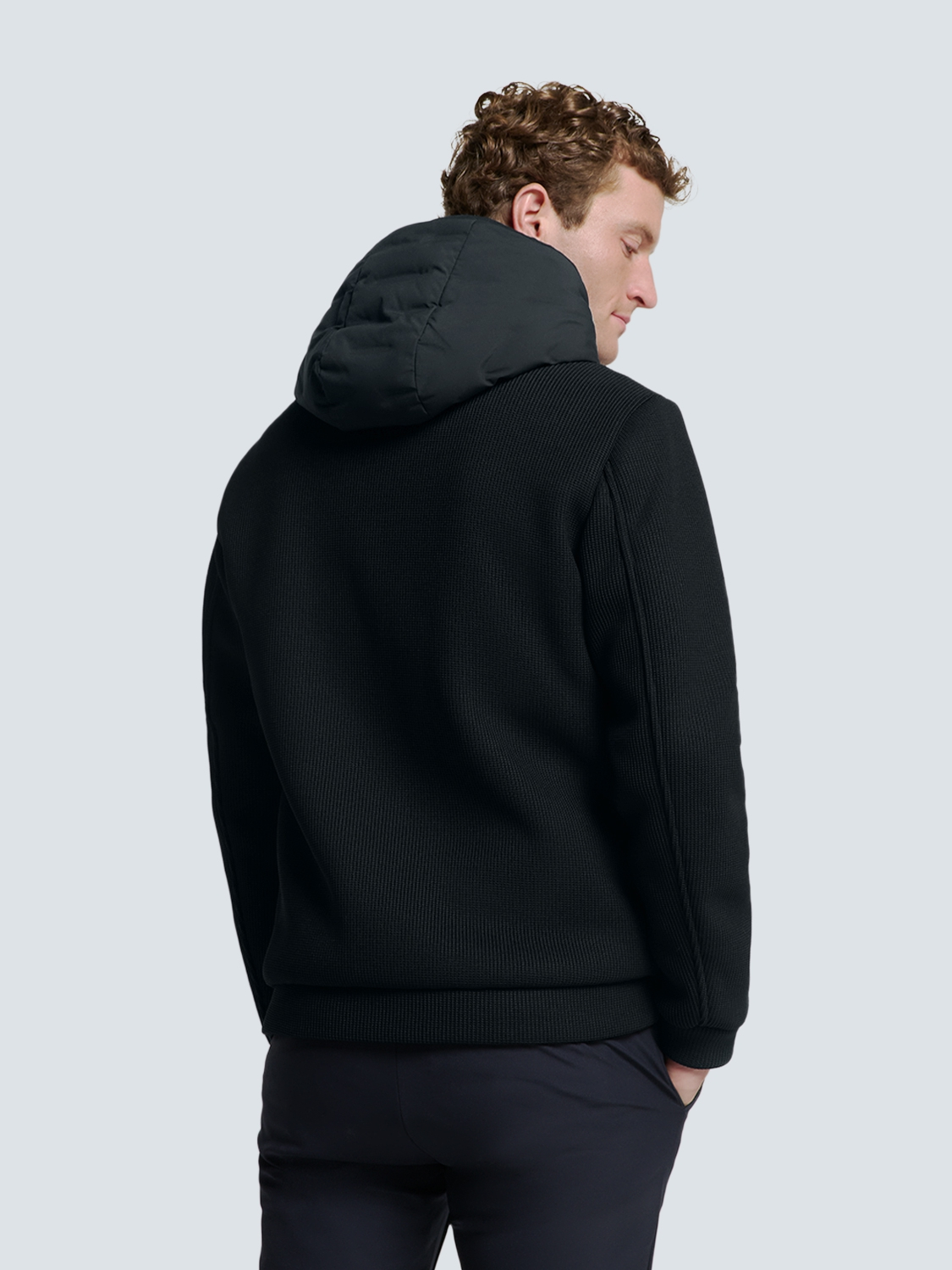 No Excess | Jacket short fit sealed hooded knitted mix