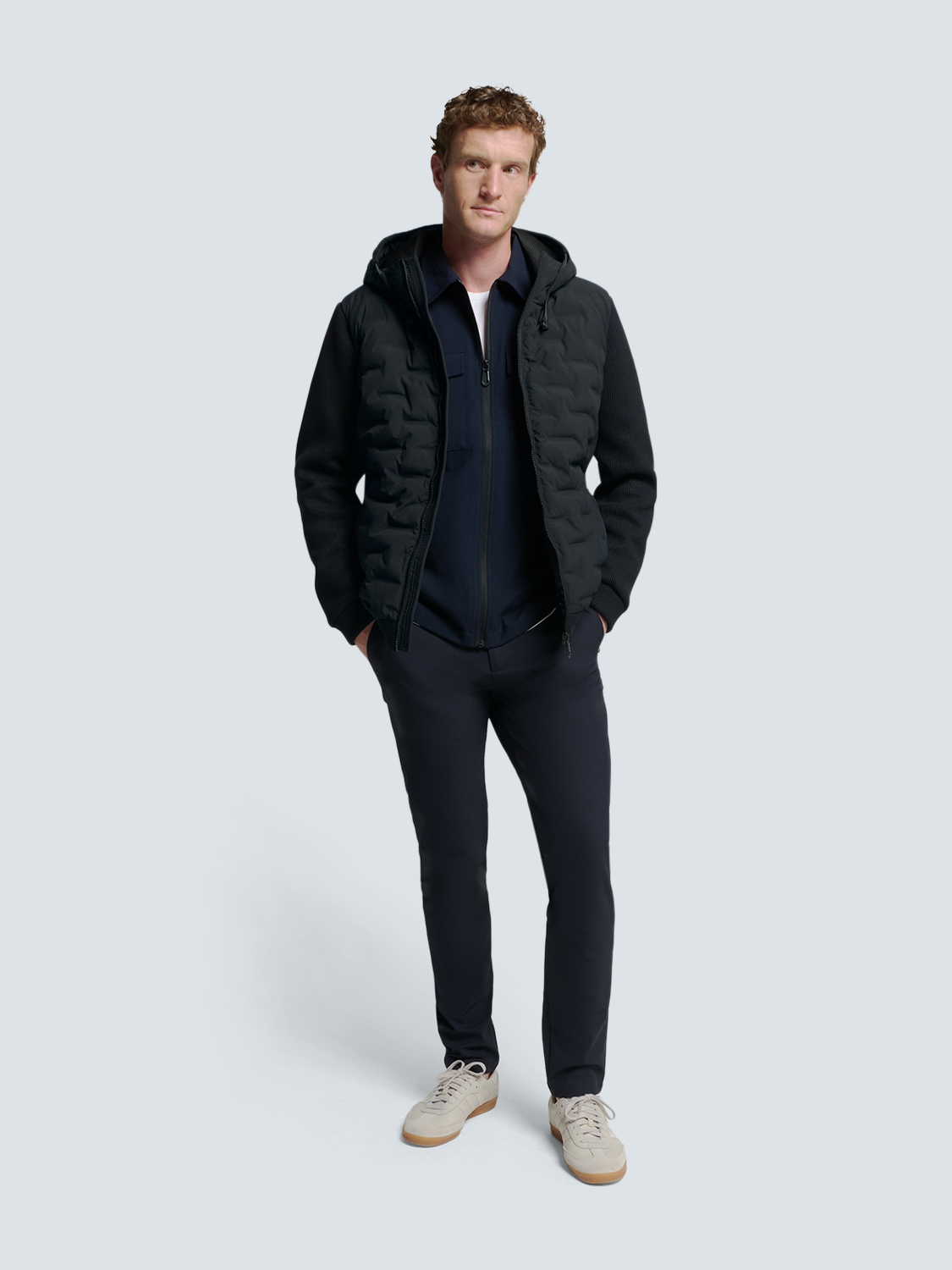 No Excess | Jacket short fit sealed hooded knitted mix
