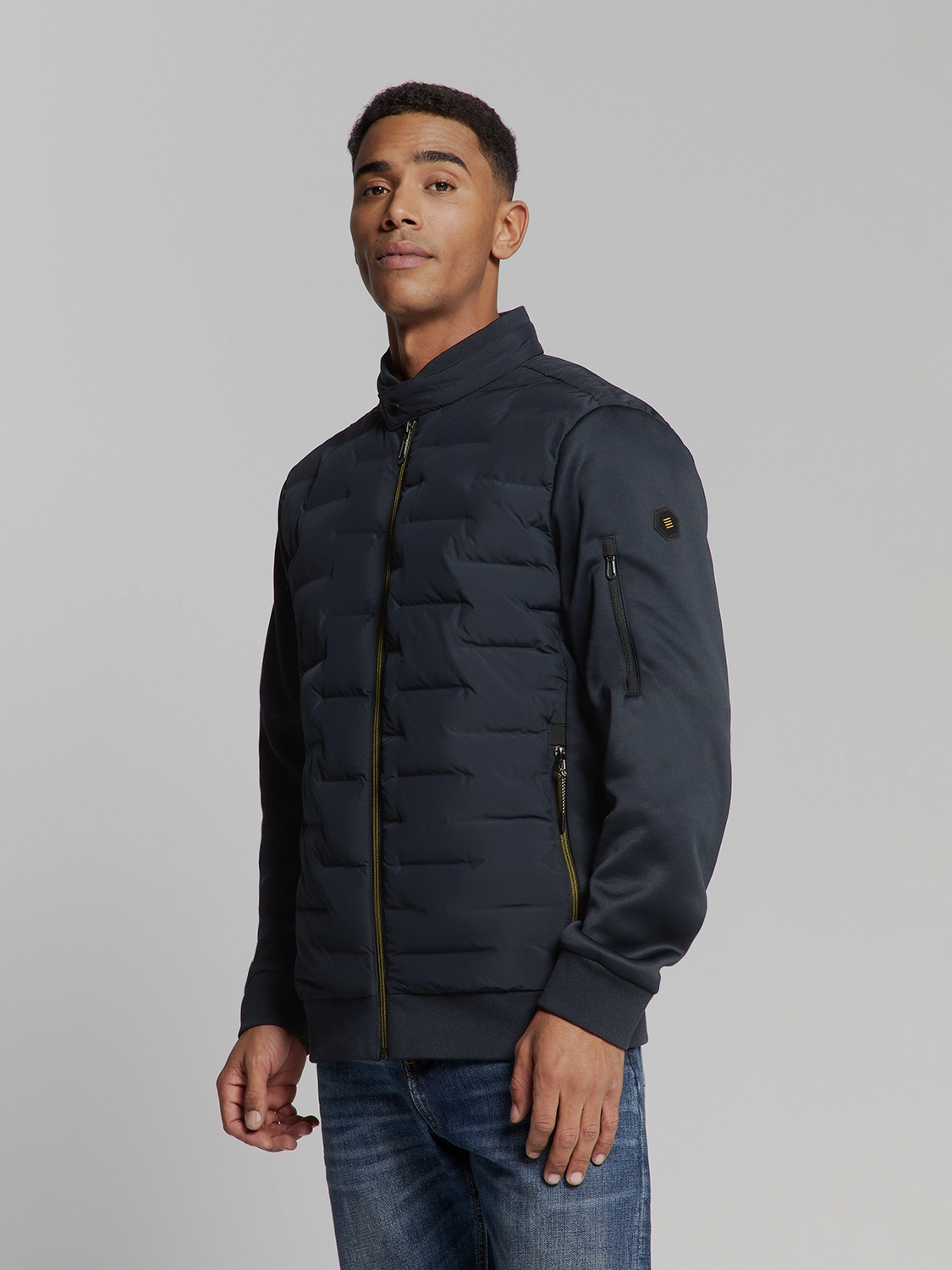 No Excess | Jacket short fit sealed knitted mix
