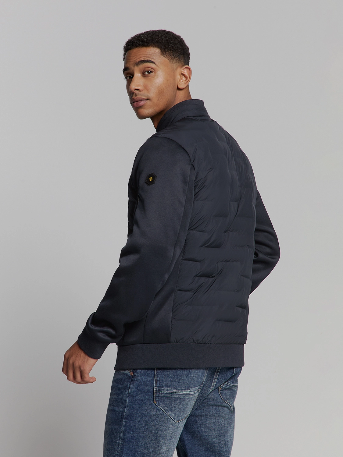 No Excess | Jacket short fit sealed knitted mix