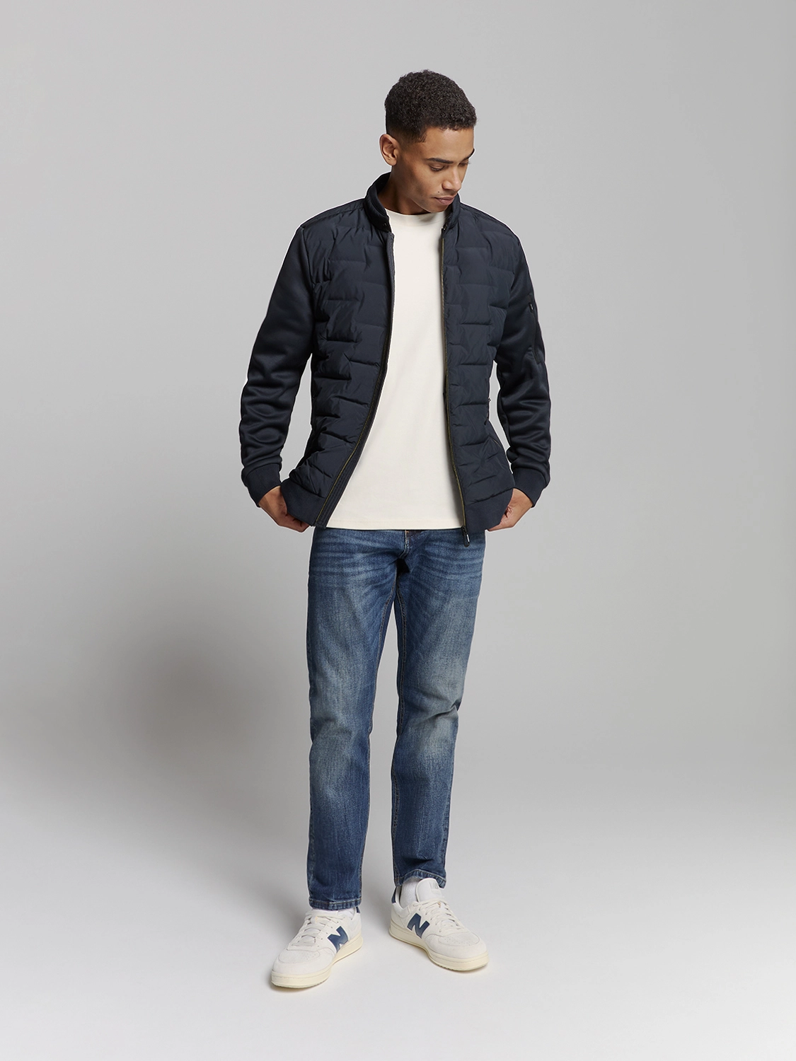 No Excess | Jacket short fit sealed knitted mix