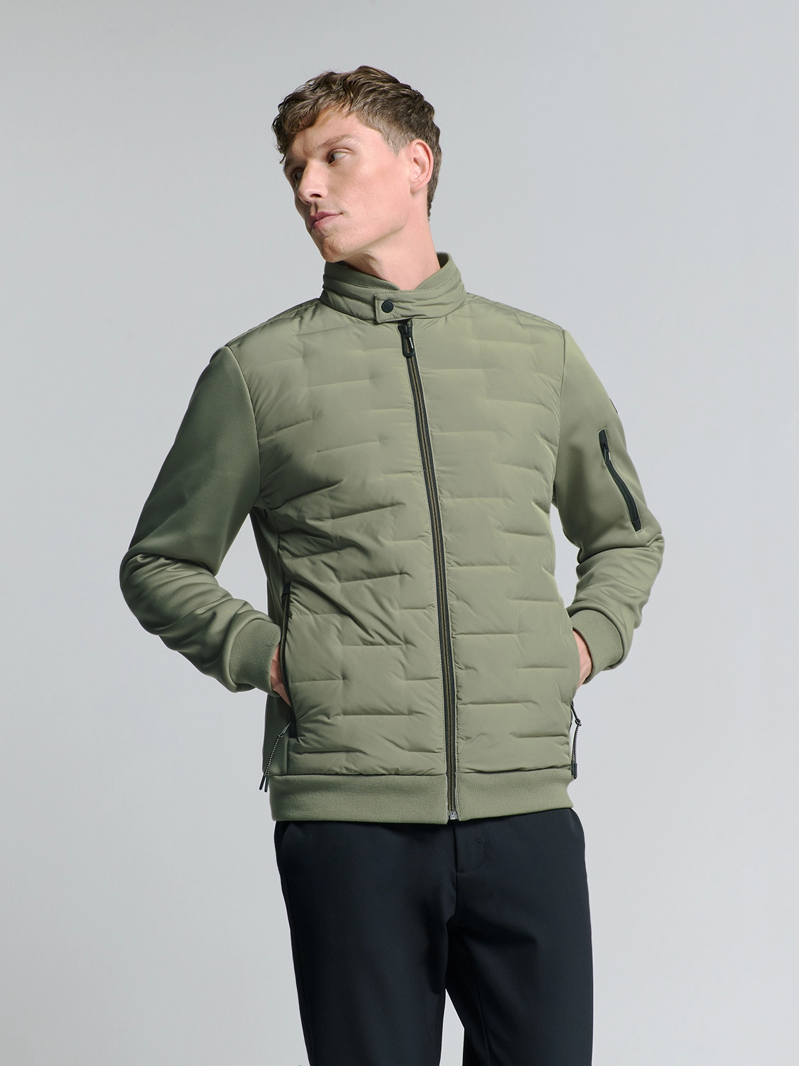 No Excess | Jacket short fit sealed knitted mix