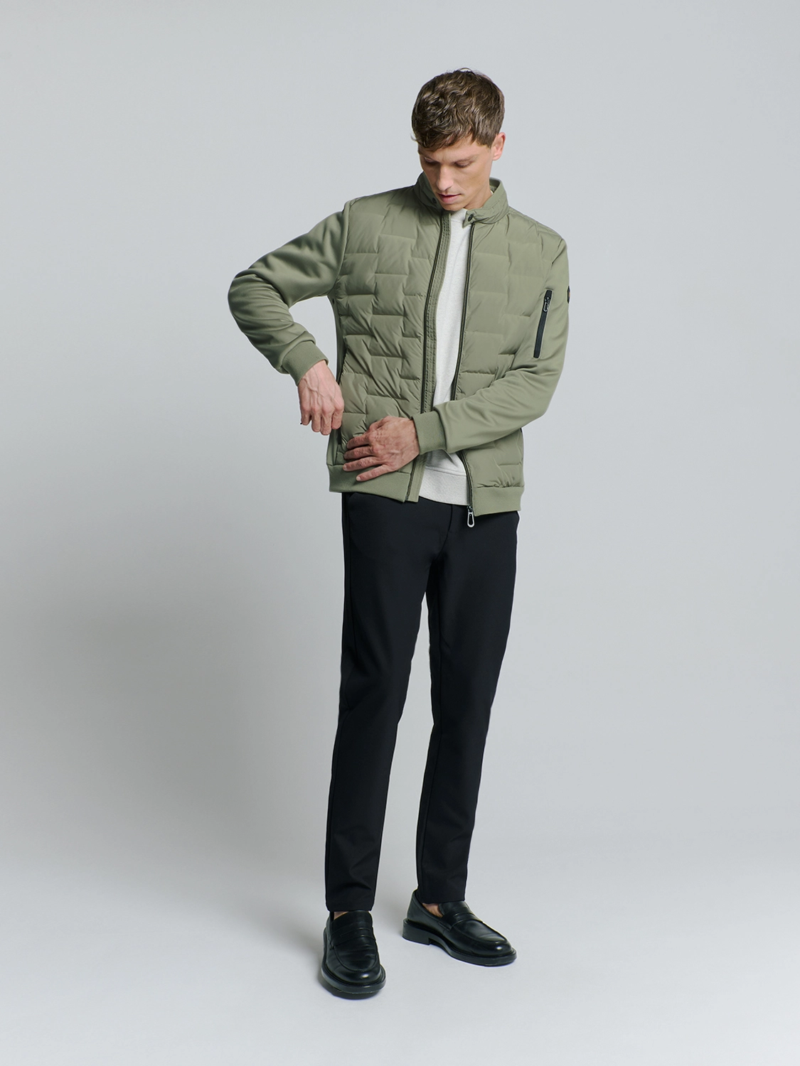 No Excess | Jacket short fit sealed knitted mix