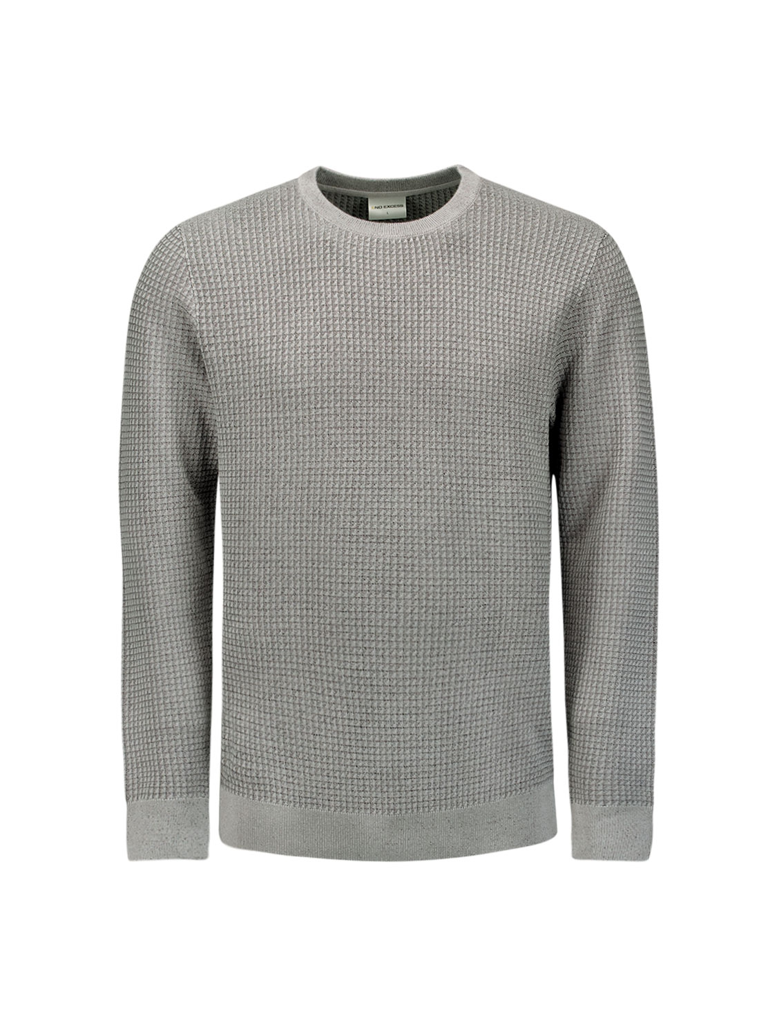 No Excess | Pullover crewneck 2 coloured waffle jacquard