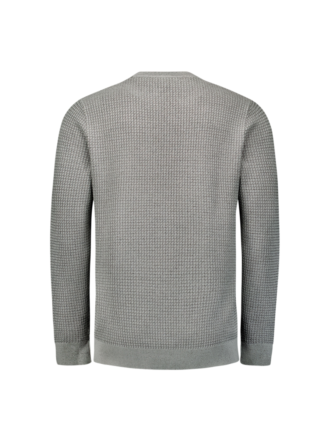 No Excess | Pullover crewneck 2 coloured waffle jacquard