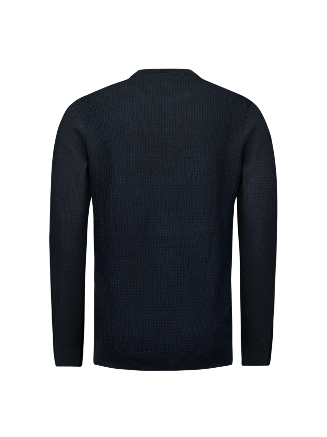 No Excess | Pullover crewneck 2 coloured waffle jacquard