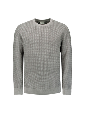 No Excess | Pullover crewneck 2 coloured waffle jacquard
