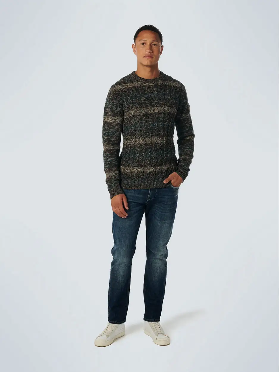 No Excess | Pullover Crewneck Cable Jacquard De Ocean