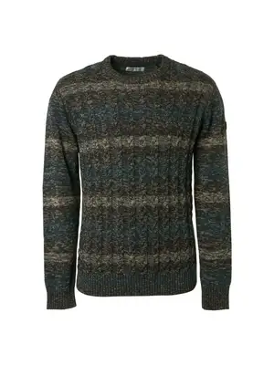 No Excess | Pullover Crewneck Cable Jacquard De Ocean