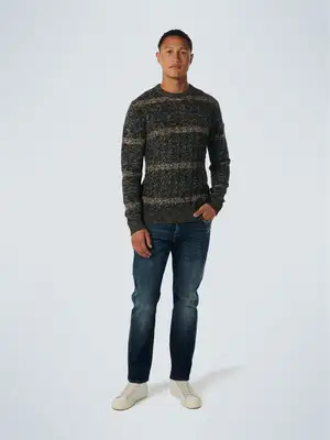No Excess | Pullover Crewneck Cable Jacquard De Ocean