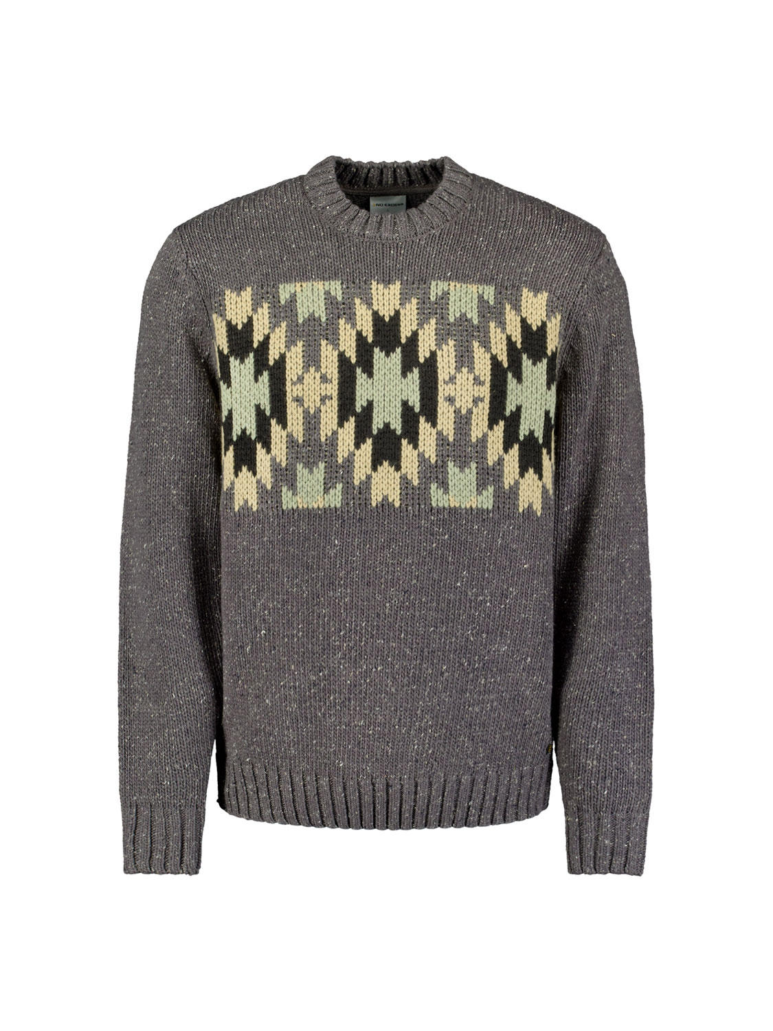 No Excess | Pullover crewneck jacquard pattern with silk