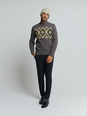 No Excess | Pullover crewneck jacquard pattern with silk
