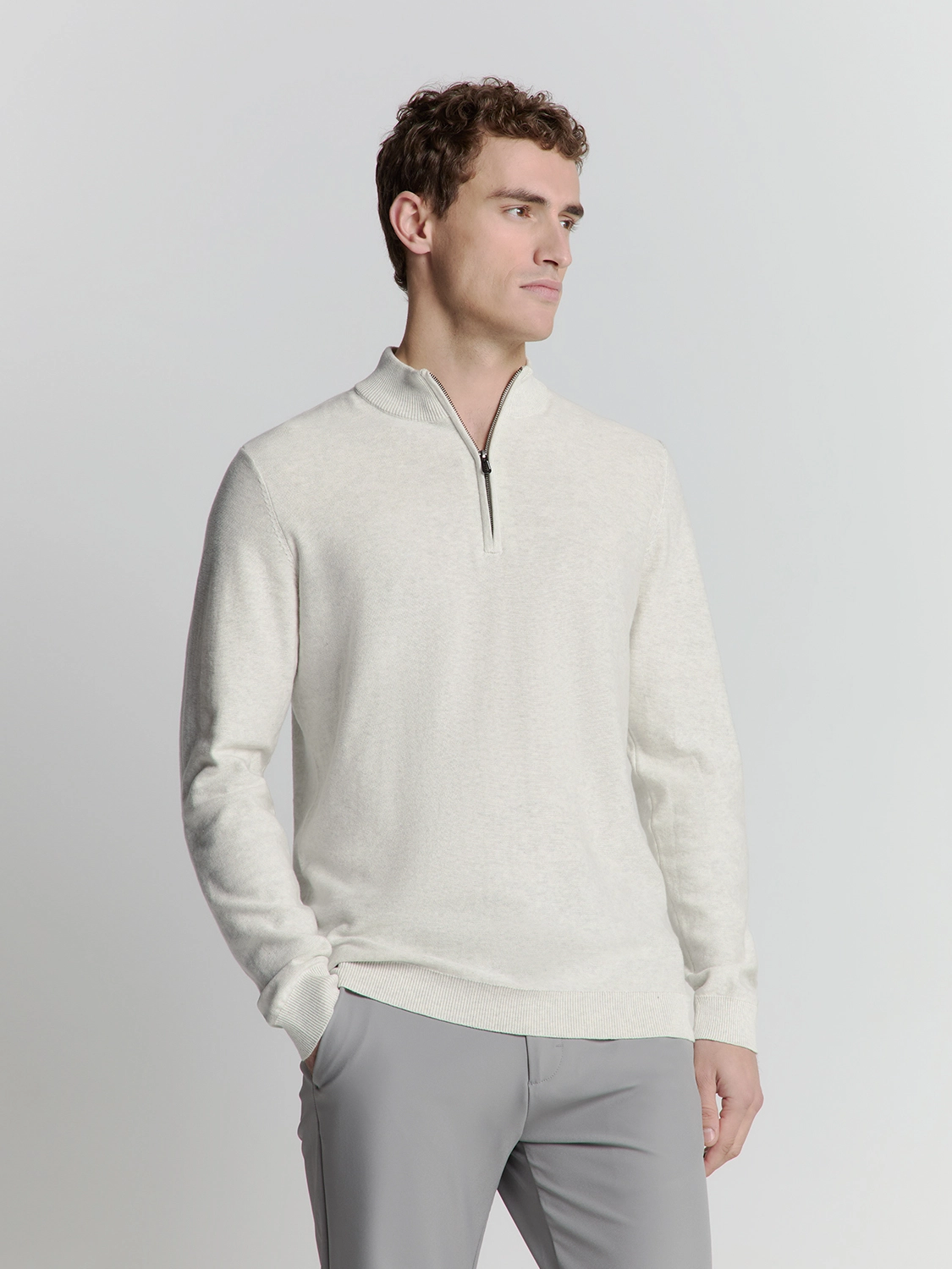 No Excess | Pullover half zip melange
