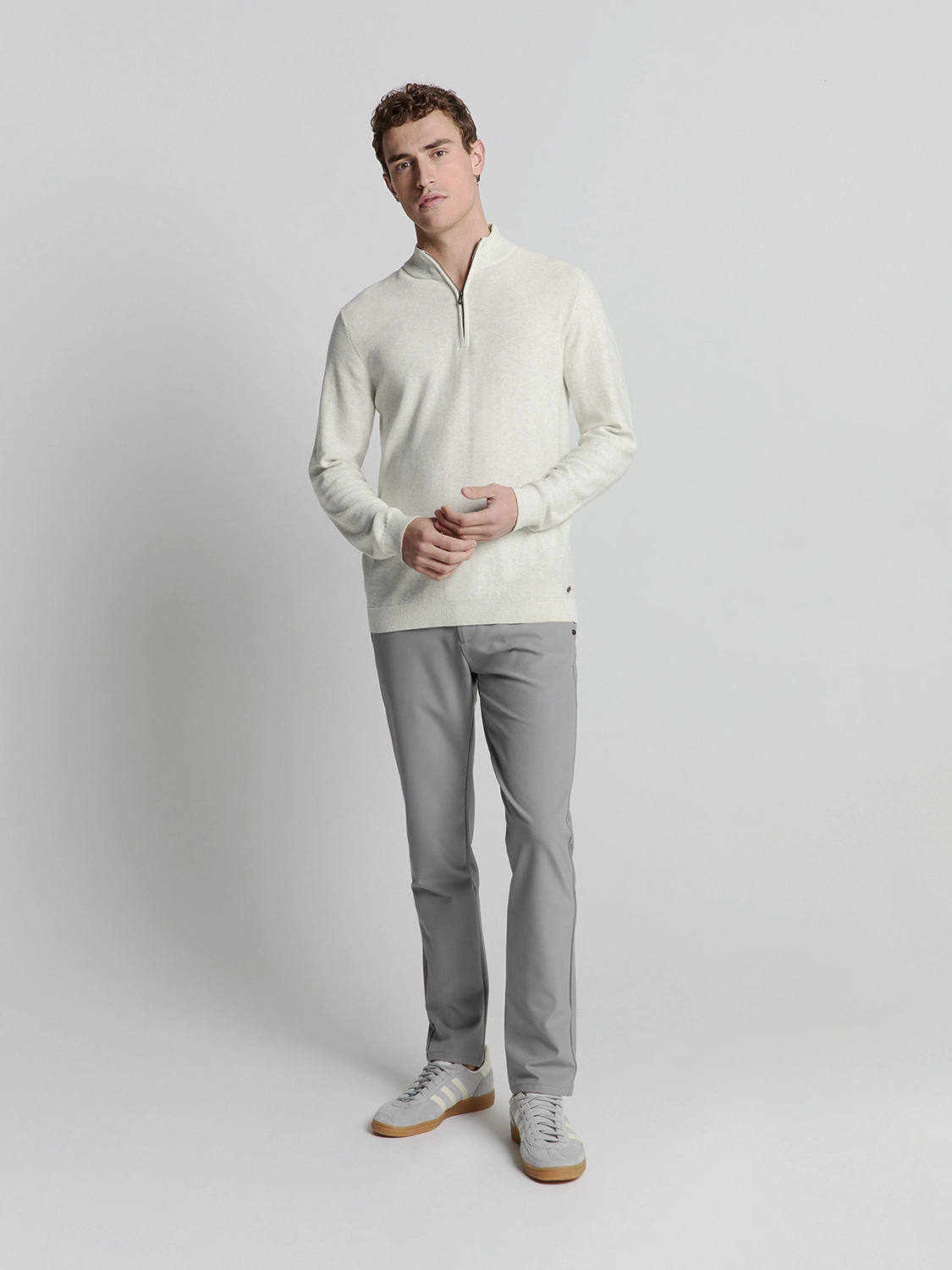 No Excess | Pullover half zip melange