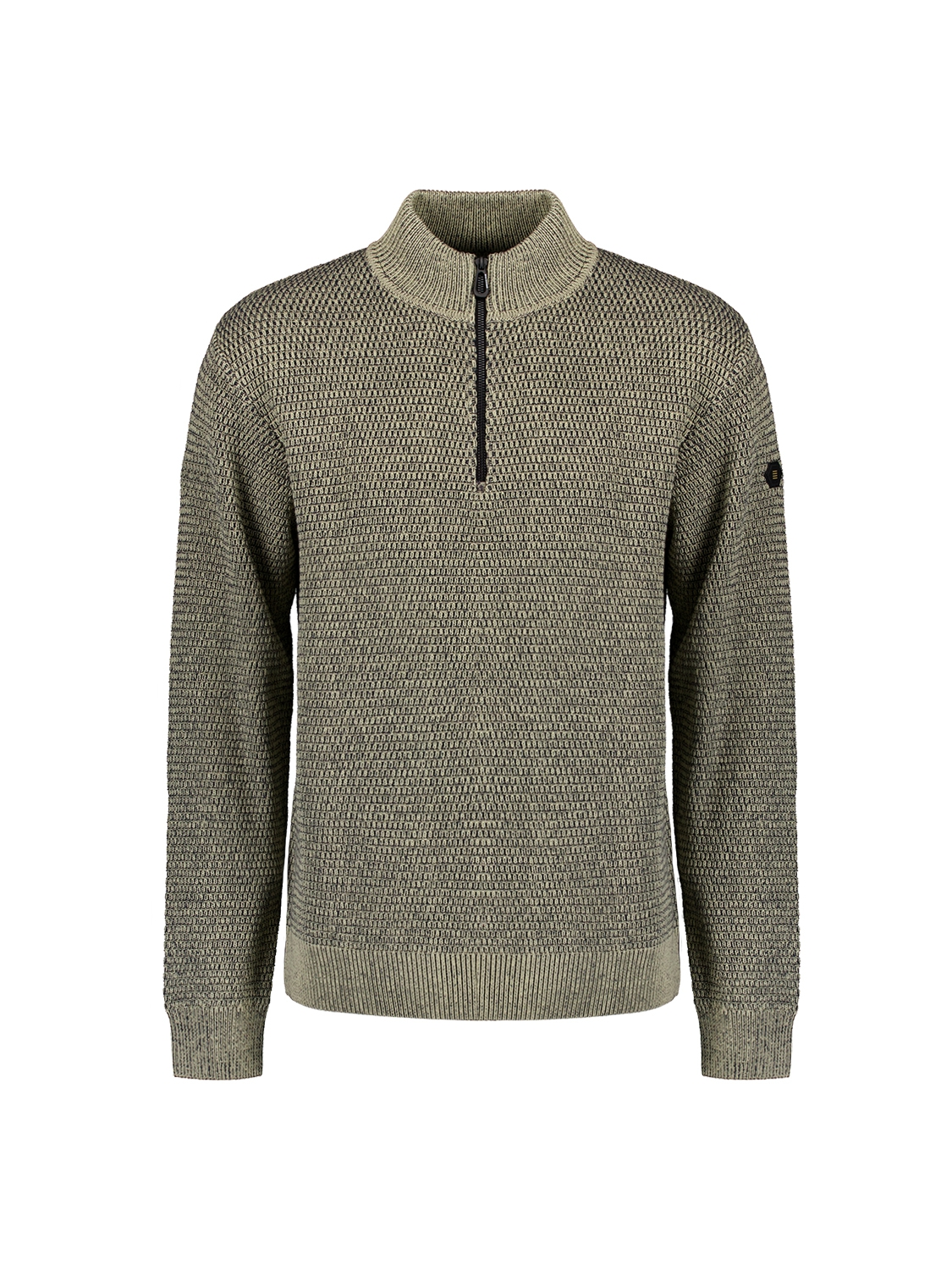 No Excess | Pullover half zipper 2 coloured melange