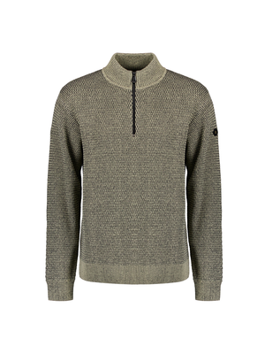 No Excess | Pullover half zipper 2 coloured melange