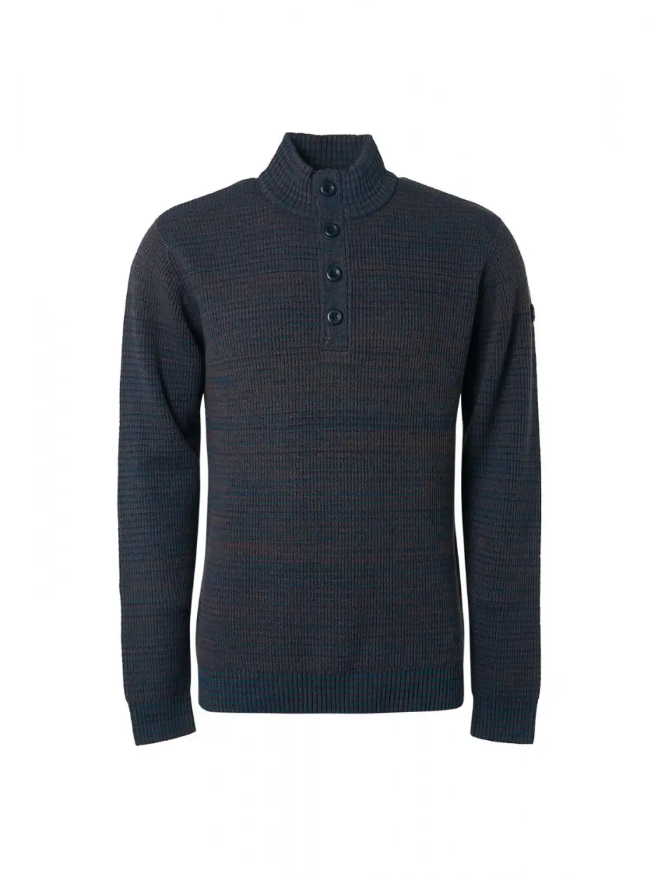 No Excess | Pullover Half Zipper + Button Multi Ocean
