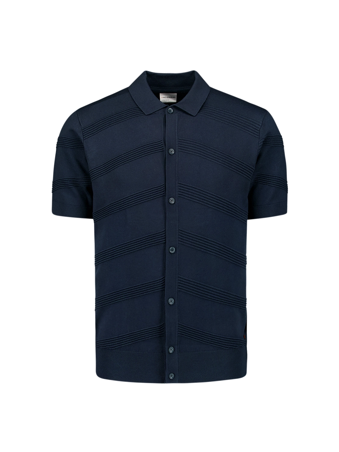 No Excess | Pullover short sleeve full button polo relief knit